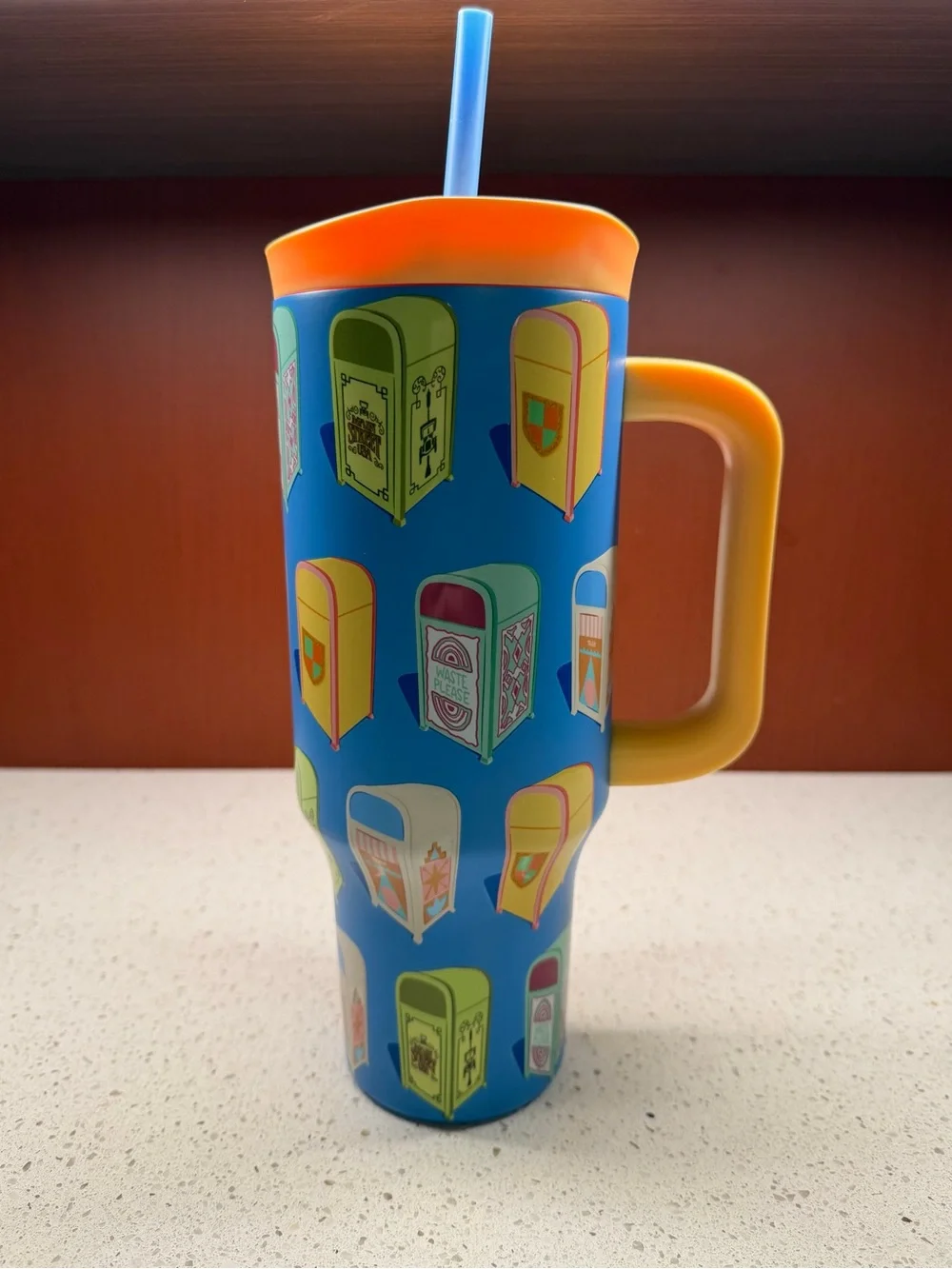 NEW DISNEY PARKS TRASH CANS GIANT 40oz STAINLESS STEEL TUMBLER